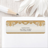 金ゴールド華美ホワイトパール差出人住所ラベル ラベル (インサイチュ)