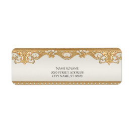金ゴールド華美ホワイトパール差出人住所ラベル ラベル