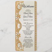 金ゴールド華美ホワイトパール結婚式 プログラム (正面)