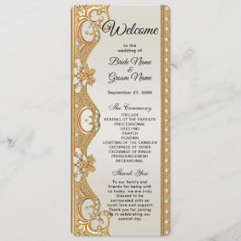 金ゴールド華美ホワイトパール結婚式 プログラム