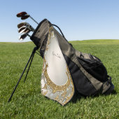 金ゴールド華美ホワイトフローラゴルフタオル ゴルフタオル (グリーン)