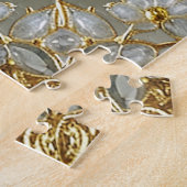 金ゴールド華美ホワイトフローラジグソーパズル ジグソーパズル (側面)