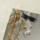 金ゴールド華美ホワイトフローラビーチタオル ビーチタオル (インサイチュ)