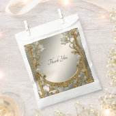 金ゴールド華美ホワイトフローラ優先バッグ フェイバーバッグ (クリップ留めされた状態)