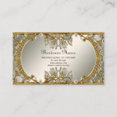 金ゴールド華美ホワイトフローラ名刺 名刺 (裏面)