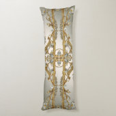 金ゴールド華美ホワイトフローラ抱き枕 ボディピロー (裏面 (縦))