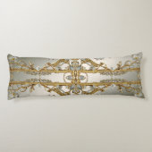 金ゴールド華美ホワイトフローラ抱き枕 ボディピロー (裏面)