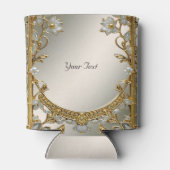 金ゴールド華美ホワイトフローラ結婚式の引き出物クーラーボックス 缶クーラー (裏面)