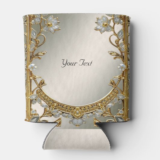 金ゴールド華美ホワイトフローラ結婚式の引き出物クーラーボックス 缶クーラー (裏面)