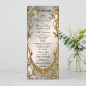 金ゴールド華美ホワイトフローラ結婚式 プログラム (スタンド正面)