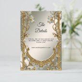 金ゴールド華美ホワイトフローラ詳細エンクロージャカード エンクロージャーカード (スタンド正面)