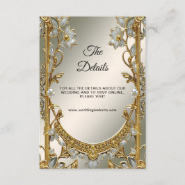 金ゴールド華美ホワイトフローラ詳細エンクロージャカード エンクロージャーカード