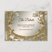 金ゴールド華美ホワイトフローラ詳細エンクロージャカード エンクロージャーカード (正面)