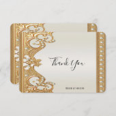 金ゴールド華美ホワイト真珠サンキューカード サンキューカード (正面/裏面)