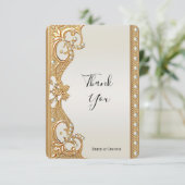 金ゴールド華美ホワイト真珠サンキューカード サンキューカード (スタンド正面)