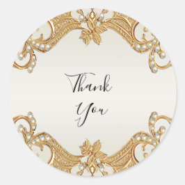 金ゴールド華美ホワイト真珠シール ラウンドシール