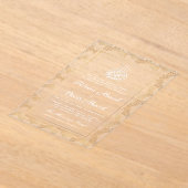 金ゴールド華美ムスリム結婚の アクリル招待状 (レイダウン)