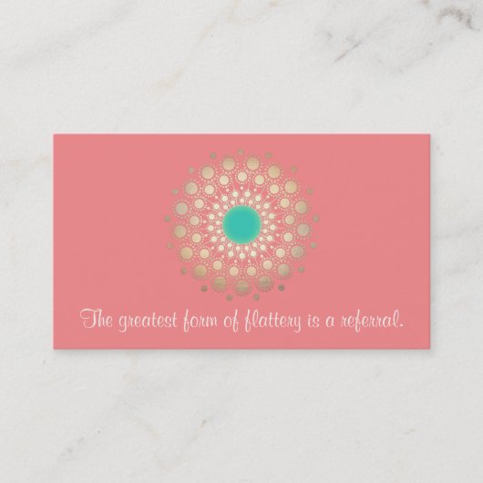 金ゴールド華美リーフマンダラピンクサンゴ紹介カード 紹介カード (正面)