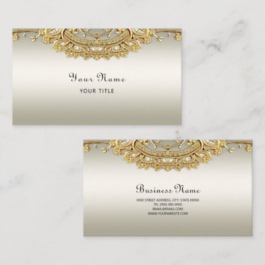 金ゴールド華美名刺 名刺 (正面/裏面)