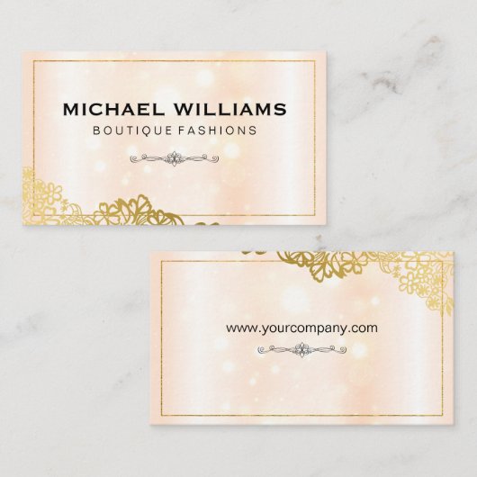 金ゴールド華美型 |スパークル 名刺 (正面/裏面)