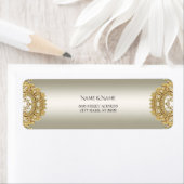 金ゴールド華美差出人住所ラベル ラベル (インサイチュ)