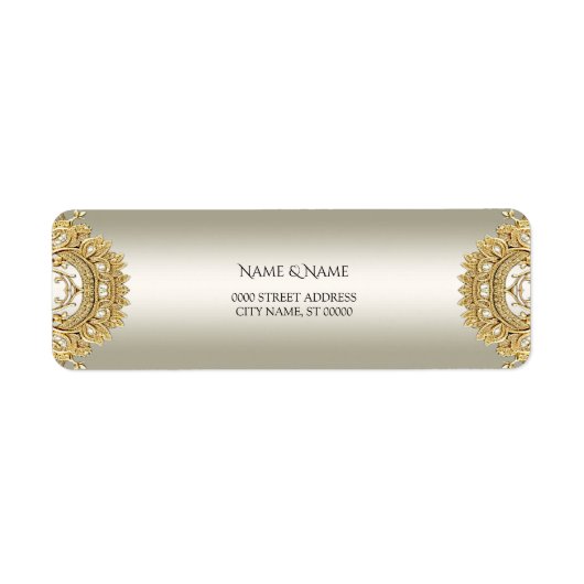 金ゴールド華美差出人住所ラベル ラベル (正面)