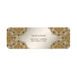 金ゴールド華美差出人住所ラベル ラベル