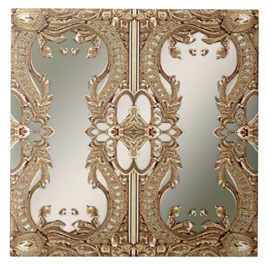 金ゴールド華美枠セラミックタイル タイル (正面)