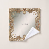 金ゴールド華美枠タオルセット バスタオルセット (ウォッシュタオル)