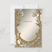 金ゴールド華美白フローラサンキューカード サンキューカード (裏面)