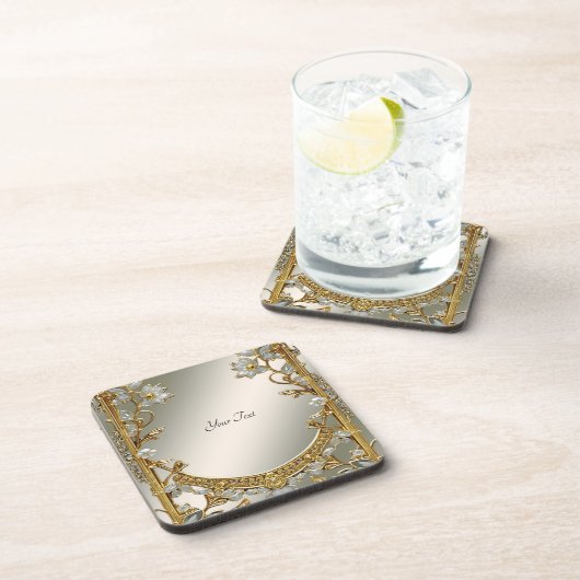 金ゴールド華美白フローラ懸命プラスチック塗装機 コースター (右側)