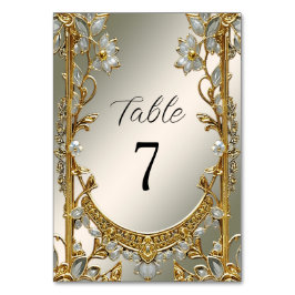 金ゴールド華美白フローラ表の番号 テーブルナンバー