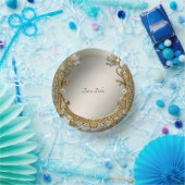 金ゴールド華美白フローラ ペーパーボウル (パーティー)