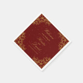 金ゴールド華美結婚フローラ スタンダードカクテルナプキン (角)