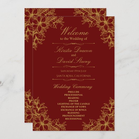 金ゴールド華美結婚フローラ プログラム (正面/裏面)