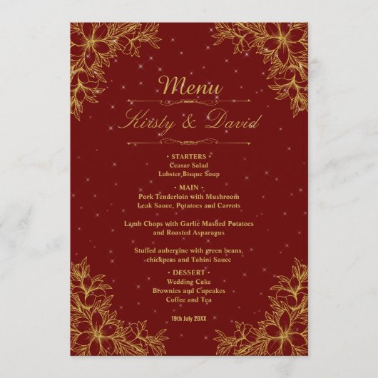 金ゴールド華美結婚フローラ メニュー (正面)