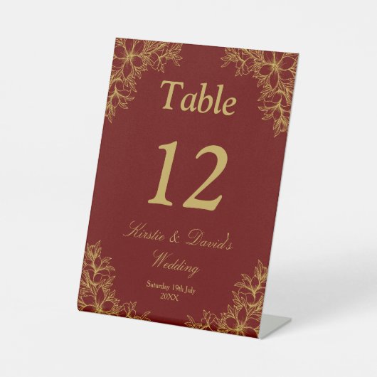 金ゴールド華美結婚フローラ 台座サイン (正面)