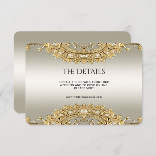 金ゴールド華美詳細エンクロージャカード エンクロージャーカード (正面/裏面)