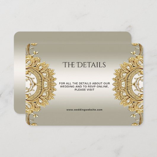 金ゴールド華美詳細エンクロージャカード エンクロージャーカード (正面/裏面)