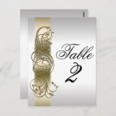 金ゴールド華美銀フォーマル表番号 ポストカード (正面/裏面)