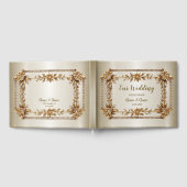 金ゴールド華美長方形ディモンド花シャイニーエレガント ゲストブック (全面)