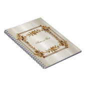 金ゴールド華美長方形ディモンド花シャイニーエレガント ノートブック (右側)