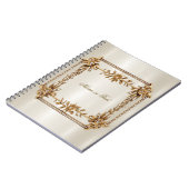 金ゴールド華美長方形ディモンド花シャイニーエレガント ノートブック (左側)