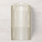 金ゴールド華美長方形ディモンド花シャイニー結婚ズ オールインワン招待状 (外側)