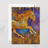 金ゴールド華美馬 ポストカード (正面/裏面)