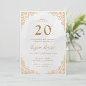 金ゴールド華美20誕生日 招待状 (スタンド正面)
