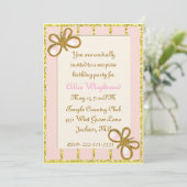 金ゴールド華美·ピンクレディーズ誕生日招待状 招待状 (スタンド正面)