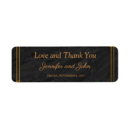 金ゴールド葉と幾何フレームのトロピカルアドレス ラベル