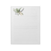 金ゴールド葉と白い羽が並んでいた ノートパッド (回転)