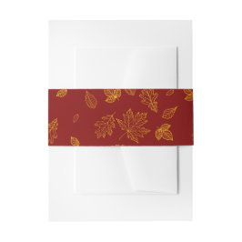 金ゴールド葉と赤秋 招待状ベリーバンド